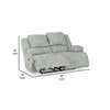 Zil 68 Inch Manual Recliner Loveseat Cushioned Seat Gray Polyester By Casagear Home BM309345