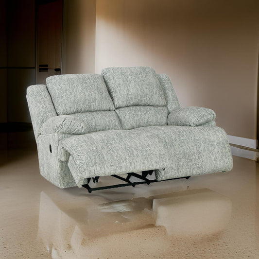 Zil 68 Inch Manual Recliner Loveseat, Cushioned Seat, Gray Polyester By Casagear Home