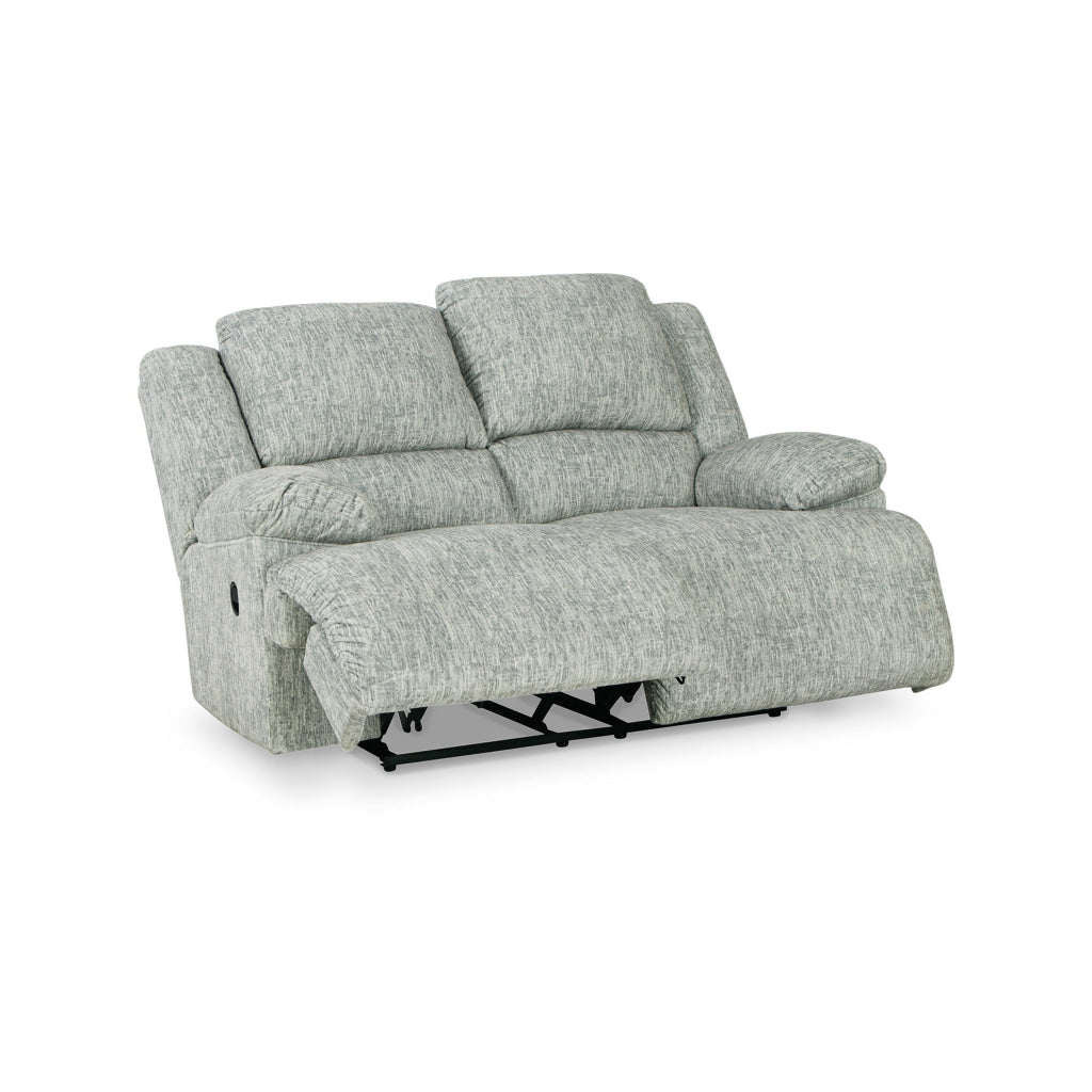 Zil 68 Inch Manual Recliner Loveseat Cushioned Seat Gray Polyester By Casagear Home BM309345