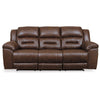 Aky 90 Inch Power Recliner Sofa Cushioned Seat Dark Brown Faux Leather By Casagear Home BM309350