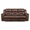 Aky 90 Inch Manual Recliner Sofa Cushioned Seat Dark Brown Faux Leather By Casagear Home BM309351