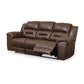 Aky 90 Inch Manual Recliner Sofa Cushioned Seat Dark Brown Faux Leather By Casagear Home BM309351