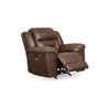 Aky 43 Inch Power Recliner Chair Rocker Cushioned Dark Brown Faux Leather By Casagear Home BM309352