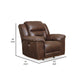 Aky 43 Inch Power Recliner Chair Rocker Cushioned Dark Brown Faux Leather By Casagear Home BM309352