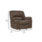 Fid 42 Inch Manual Recliner Chair Rocker Cushioned Brown Faux Leather By Casagear Home BM309355