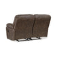 Fid 67 Inch Manual Recliner Loveseat Cushioned Seats Brown Faux Leather By Casagear Home BM309356