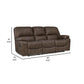 Fid 89 Inch Manual Recliner Sofa Cushioned Seat Brown Faux Leather By Casagear Home BM309357