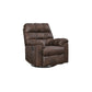 Cuf 39 Inch Swivel Glider Recliner Grid Tufting Vegan Leather Brown By Casagear Home BM309360