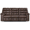 Cuf 90 Inch Reclining Sofa With Drop Down Table 2 Cup Holder Dark Brown By Casagear Home BM309361