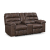 Cuf 79 Inch Double Reclining Loveseat With Console Grid Tufting Brown By Casagear Home BM309362