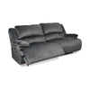 Yan 93 Inch  Sofa, Dual Seat Power Recliner, Charcoal Polyester Upholstery By Casagear Home