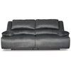 Yan 93 Inch Sofa Dual Seat Power Recliner Charcoal Polyester Upholstery By Casagear Home BM309370