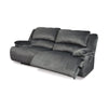 Yan 93 Inch Sofa Dual Seat Power Recliner Charcoal Polyester Upholstery By Casagear Home BM309370