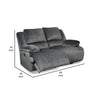 Yan 68 Inch Power Reclining Loveseat Cushioned Seat Charcoal Upholstery By Casagear Home BM309371