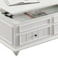 48 Inch Coffee Table Lift Top Function 2 Drawers White Poplar Wood By Casagear Home BM309379