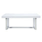 Raza 76 Inch Dining Table Classic White Finish Open Panel Metal Base By Casagear Home BM309386