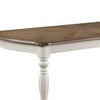 Fil 108 Inch Dining Table Rustic Brown Rubberwood White Turned Legs By Casagear Home BM309388