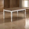 Fil 68 Inch Dining Table Rustic Brown Rubberwood White Turned Legs By Casagear Home BM309391