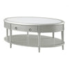 Kyna 50 Inch Coffee Table Sintered Top 1 Drawer Classic Oval Silver By Casagear Home BM309400