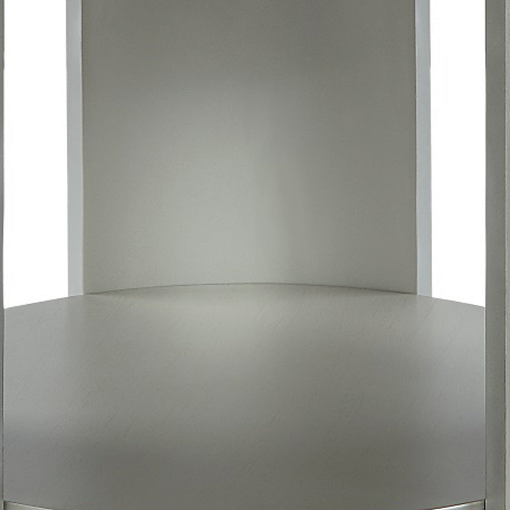 Kyna 26 Inch Side End Table Modern Sintered Top 1 Shelf Round Champagne Silver By Casagear Home BM309401