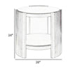 Kyna 26 Inch Side End Table Modern Sintered Top 1 Shelf Round Champagne Silver By Casagear Home BM309401