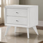 Siam 24 Inch Nightstand, 2 Drawers, Modern White, Sleek Rubberwood Frame By Casagear Home