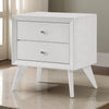 Siam 24 Inch Nightstand, 2 Drawers, Modern White, Sleek Rubberwood Frame By Casagear Home