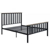 Nori Full Bed with Slatted Metal Frame MDF Wood Oak Brown and Black By Casagear Home BM309435