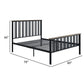 Nori Full Bed with Slatted Metal Frame MDF Wood Oak Brown and Black By Casagear Home BM309435