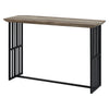 Nori 47 Inch Sofa Table Metal Strip Base MDF Antique Oak Brown and Black By Casagear Home BM309438