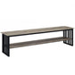 Nori 70 Inch TV Media Entertainment Console Metal Base Oak Brown Black By Casagear Home BM309439