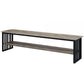 Nori 70 Inch TV Media Entertainment Console, Metal Base, Oak Brown, Black By Casagear Home