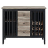 Nori 47 Inch Sideboard Buffet 3 Drawers Antique Oak Brown and Black By Casagear Home BM309442