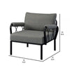 Rain 33 Inch Outdoor Patio Armchair Waterproof Polypropylene Smooth Gray By Casagear Home BM309443