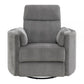 Sage 37 Inch Manual Recliner with Swivel, Chenille Upholstery, Charcoal By Casagear Home