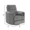 Sage 37 Inch Manual Recliner with Swivel Chenille Upholstery Charcoal By Casagear Home BM309452