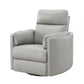 Sage 37 Inch Manual Recliner with Swivel, Chenille Upholstery, Smooth Gray By Casagear Home