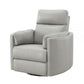 Sage 37 Inch Manual Recliner with Swivel Chenille Upholstery Smooth Gray By Casagear Home BM309453