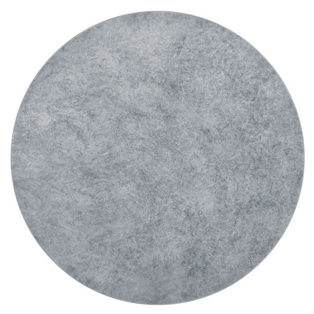 Lylie 30 Inch Coffee Table Round Naturalistic Design Gray Durable Cement By Casagear Home BM309460