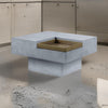 32 Inch Coffee Table with Removable Tray Cement Construction Smooth Gray By Casagear Home BM309462