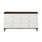 Aren 67 Inch Wide Dresser Chest Jewelry Tray 6 Drawers Solid Wood White By Casagear Home BM309466