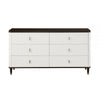 Aren 67 Inch Wide Dresser Chest Jewelry Tray 6 Drawers Solid Wood White By Casagear Home BM309466