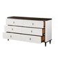 Aren 67 Inch Wide Dresser Chest Jewelry Tray 6 Drawers Solid Wood White By Casagear Home BM309466