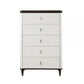 Aren 36 Inch Tall Dresser Chest Jewelry Tray 5 Drawers Solid Wood White By Casagear Home BM309467