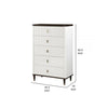 Aren 36 Inch Tall Dresser Chest Jewelry Tray 5 Drawers Solid Wood White By Casagear Home BM309467