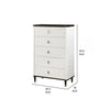 Aren 36 Inch Tall Dresser Chest Jewelry Tray 5 Drawers Solid Wood White By Casagear Home BM309467