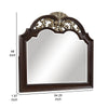 Liana 54 Inch Dresser Mirror Crown Carvings Wood Gold Tone Scrolling By Casagear Home BM309488