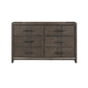 Wali 62 Inch Dresser 6 Drawer Black Handles Modern Walnut Brown Finish By Casagear Home BM309494