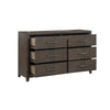 Wali 62 Inch Dresser 6 Drawer Black Handles Modern Walnut Brown Finish By Casagear Home BM309494