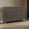 Wali 62 Inch Dresser 6 Drawer Black Handles Modern Walnut Brown Finish By Casagear Home BM309494